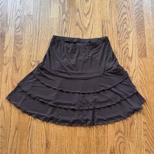 Y2K Chocolate Brown Tiered Skirt